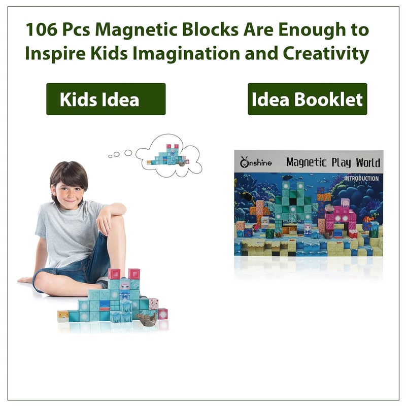 Knick Knack Magnetic Play World Underwater World Building Blocks - 106 Pieces for Kids Ages 3+ - Image 4